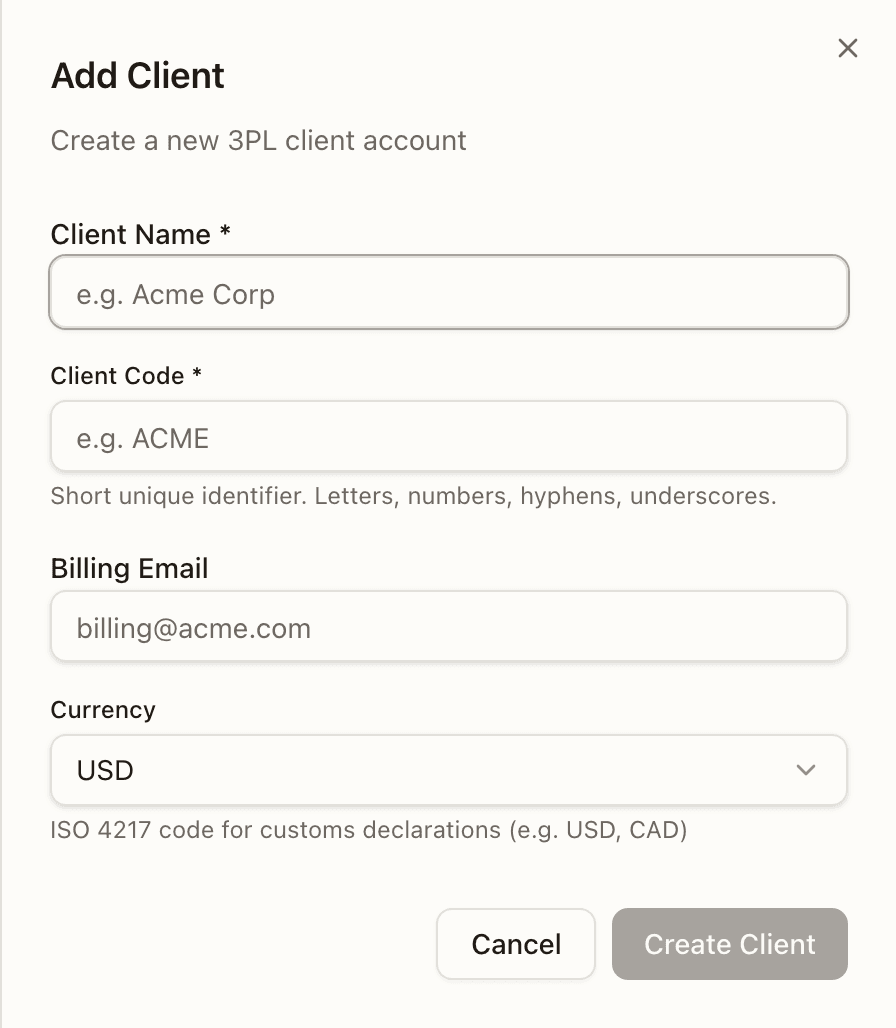 Adding a client