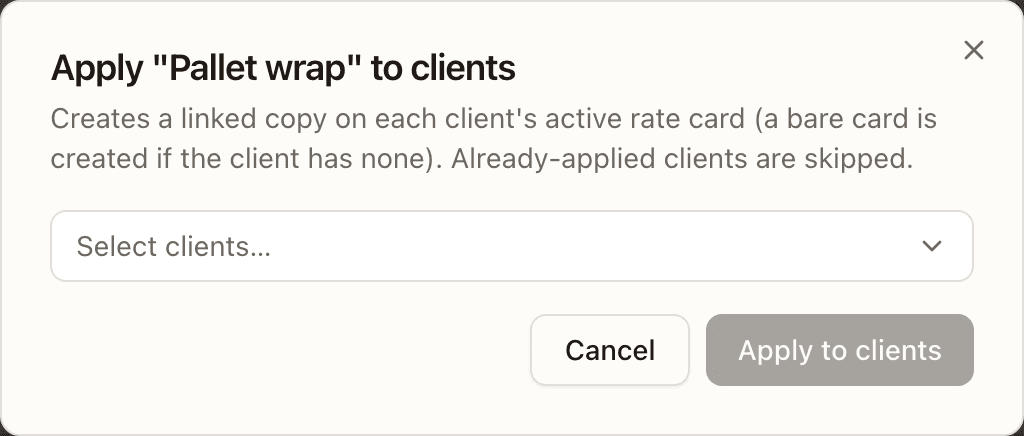 Applying a shared rule to clients