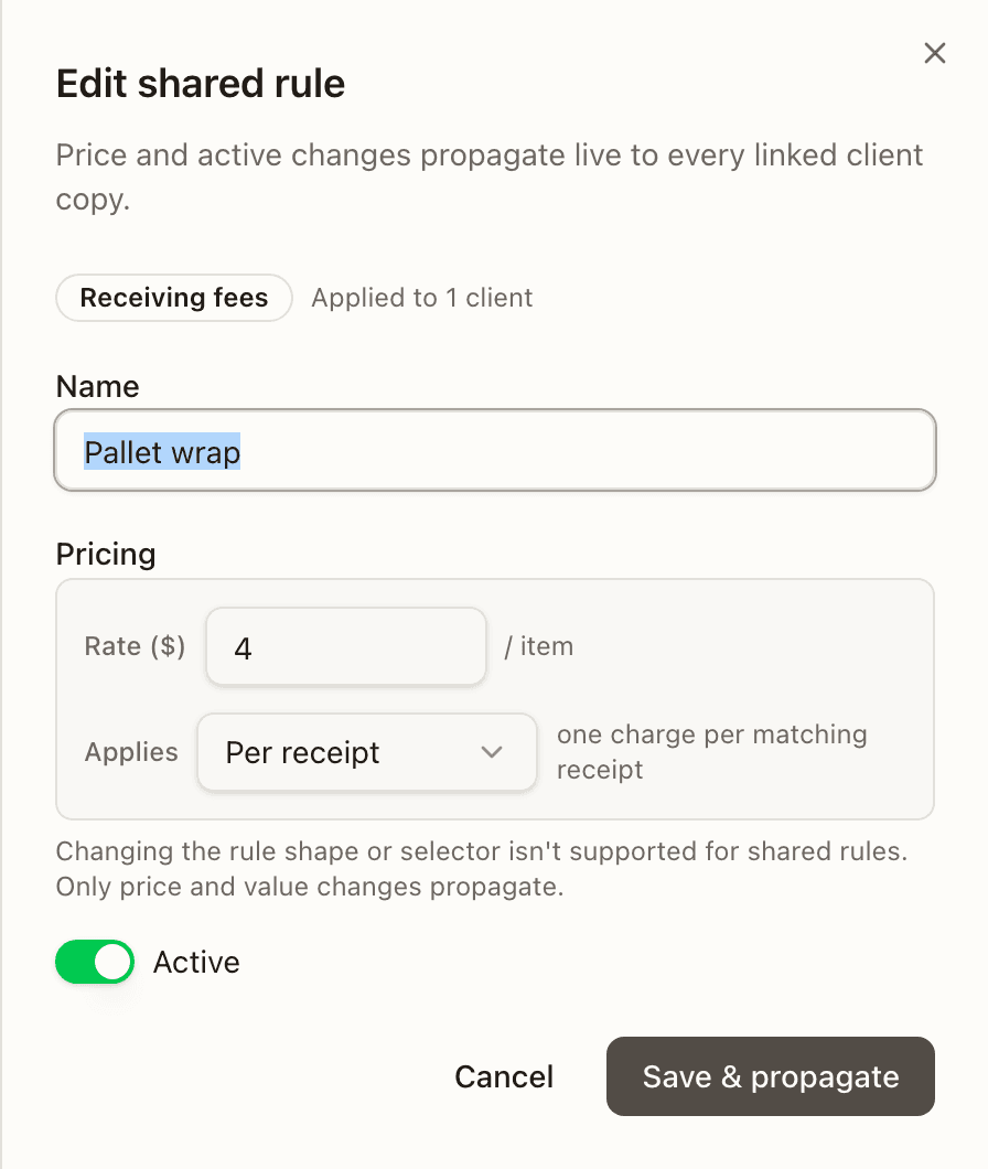 Editing a shared rule
