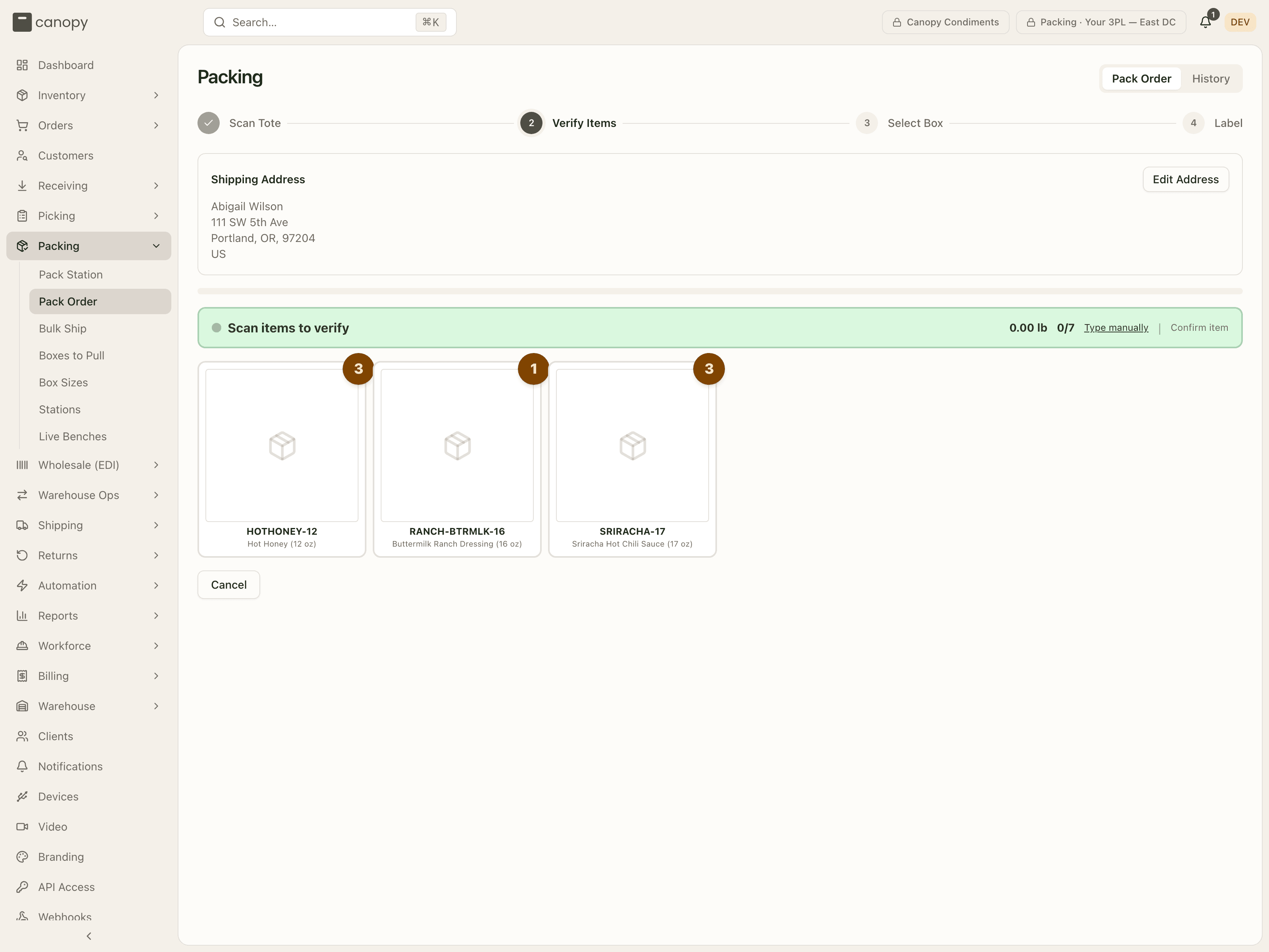 Verify each item by scanning it